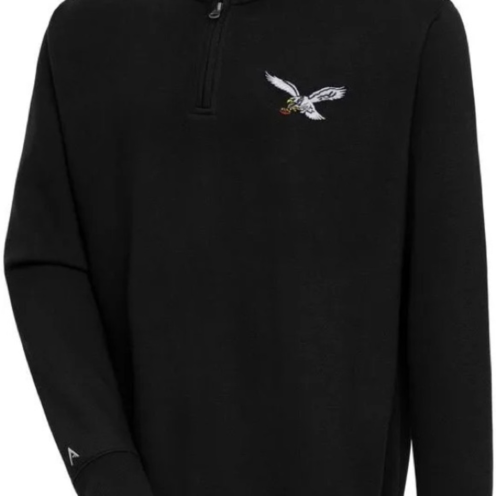 Philadelphia Eagles Black Quarter-Zip Pullover with Classic Logo